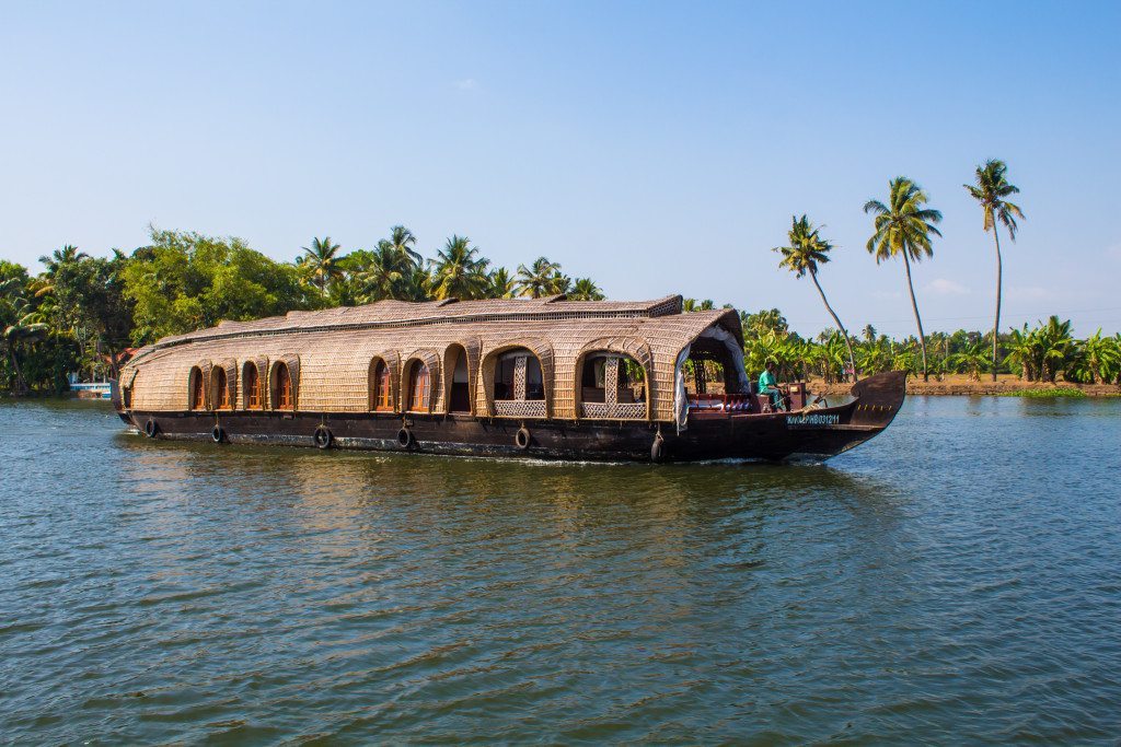 Cruising the backwaters in a house boat in Kerala