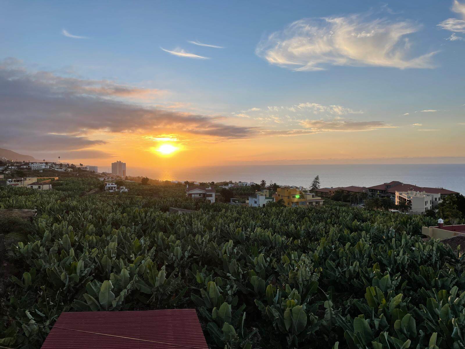 Sunset views over Tenerife from Wanderlust Yoga Retreat
