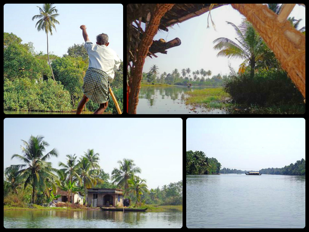 kerala backwaters boat trip collage