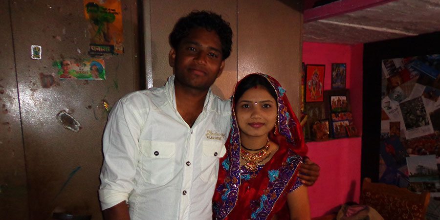 indian wedding party couple