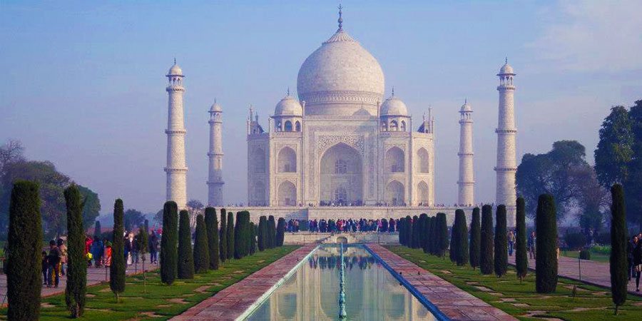 The Taj Mahal in Agra, thought to be the most beautiful building in the world.