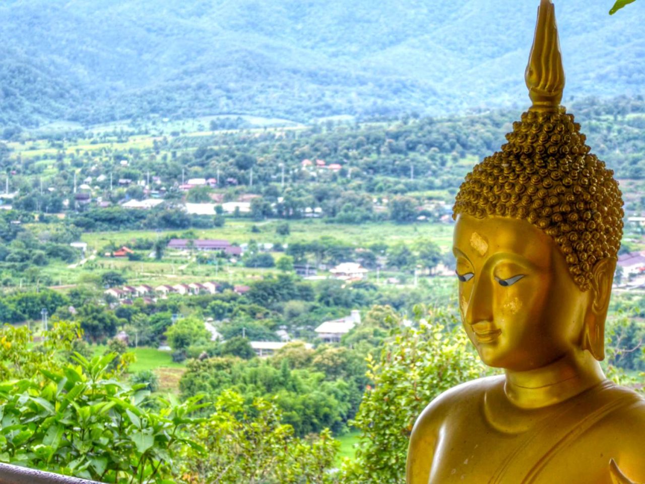 buddha in pai countryside thailand
