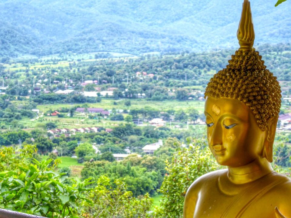 buddha in pai countryside thailand