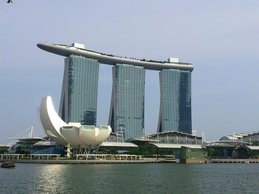 The distinctive Marina Bay Sands Hotel, Singapore