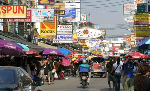 Khao San Road, backpacker hostels in Bangkok