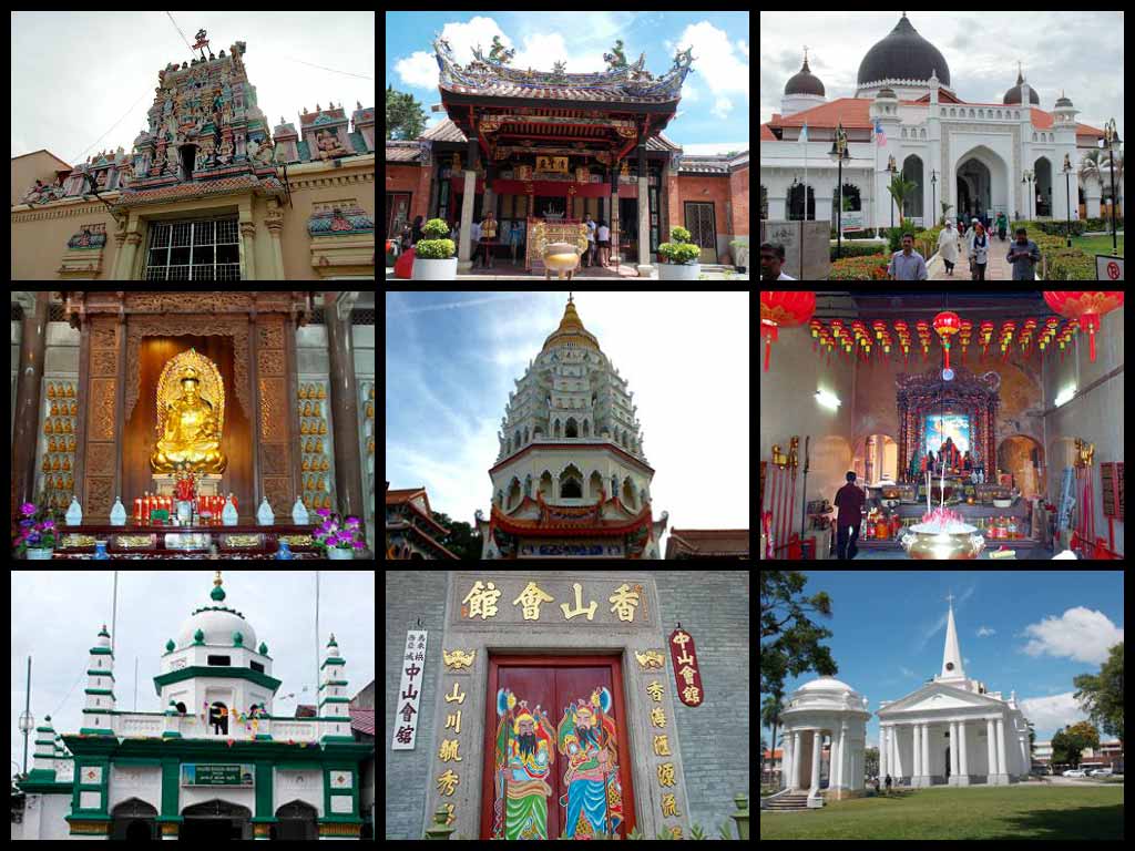 religious diversity temples penang harmony street malaysia