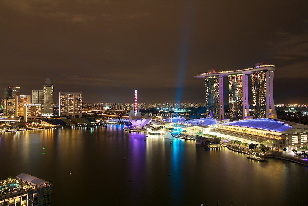If you are in Singapore on a shoestring there is a free sound and light show every night