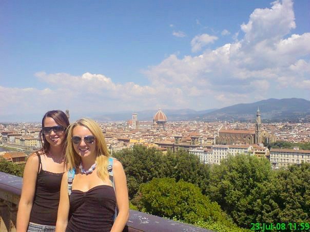 admiring the views over Florence, Italy