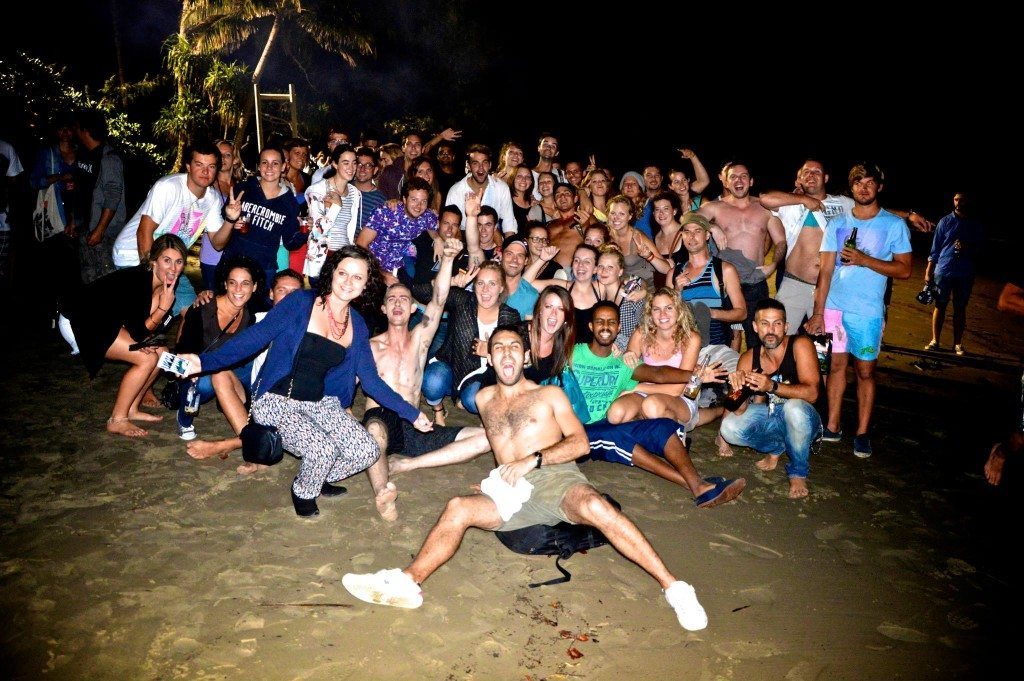 hostel beach party