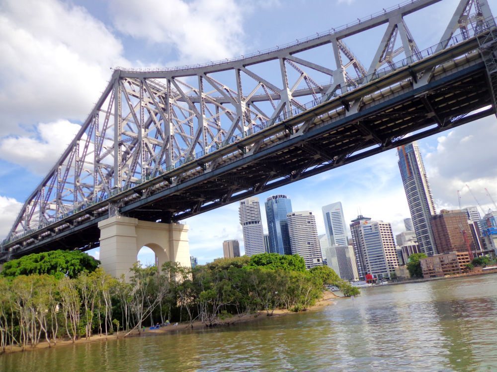 Image going under story bridge in Brisbane