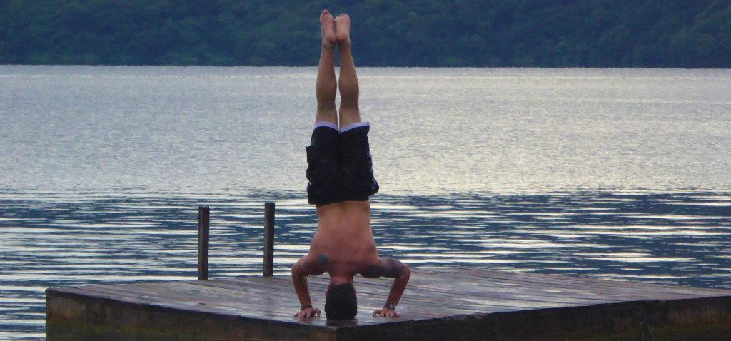 yoga on a lake cover