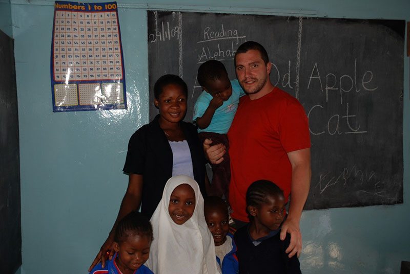 Carlo teaching in a small school in Arusha, Tanzania