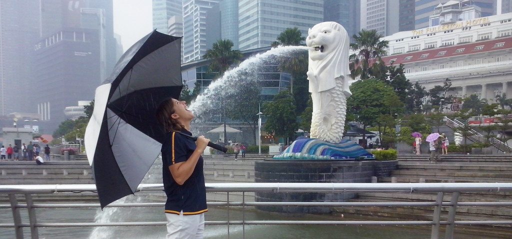 Malene exploring Singapore while working as a tour guide.find out how to become a tour guide