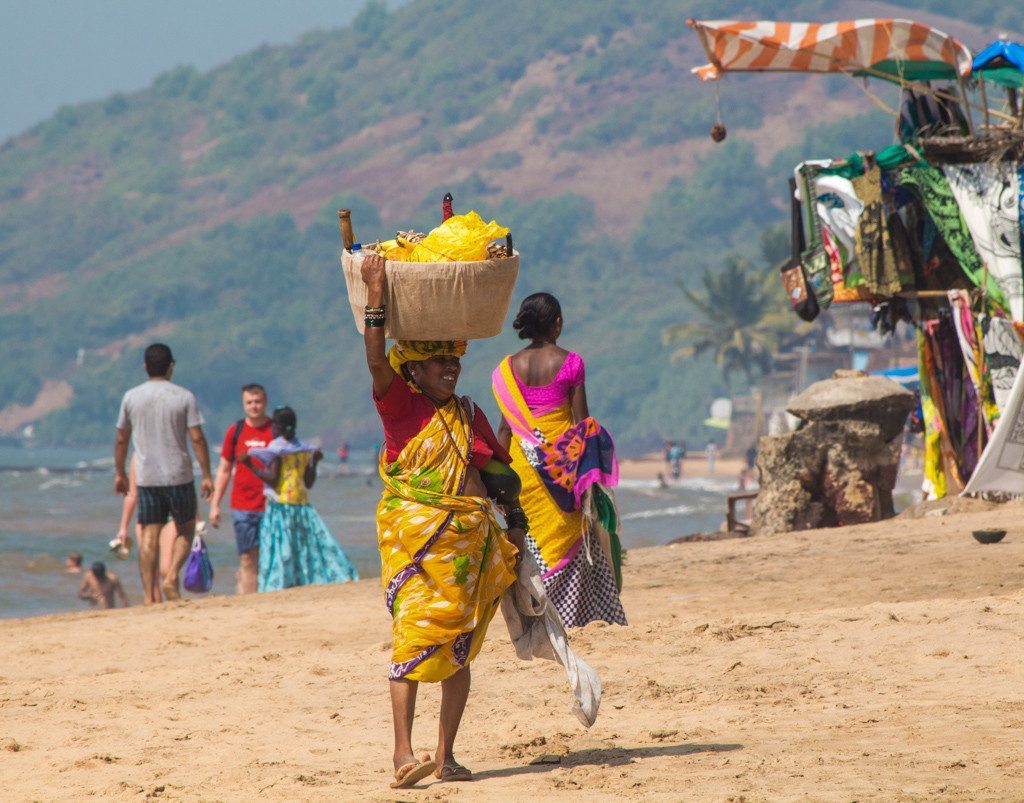 Fruit seller on Anjuna Beach in Goa