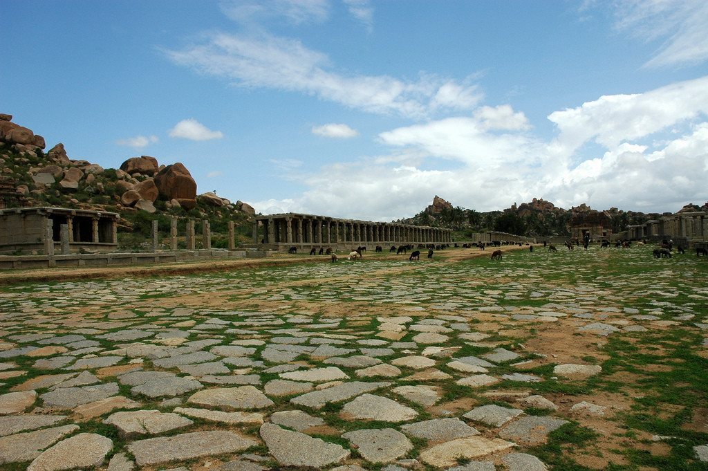 The ruins of Hampi Bazaar