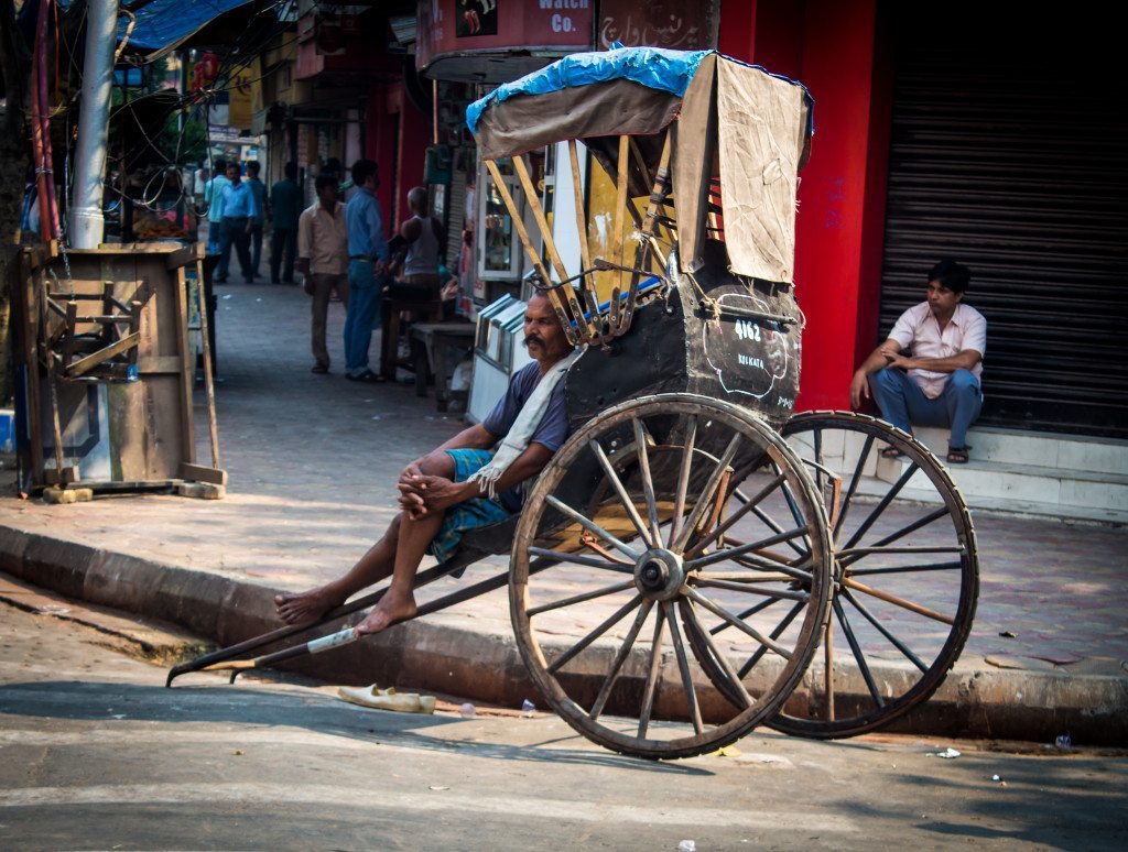 Hand pulled rickshaws in Calcutta - would you take one?