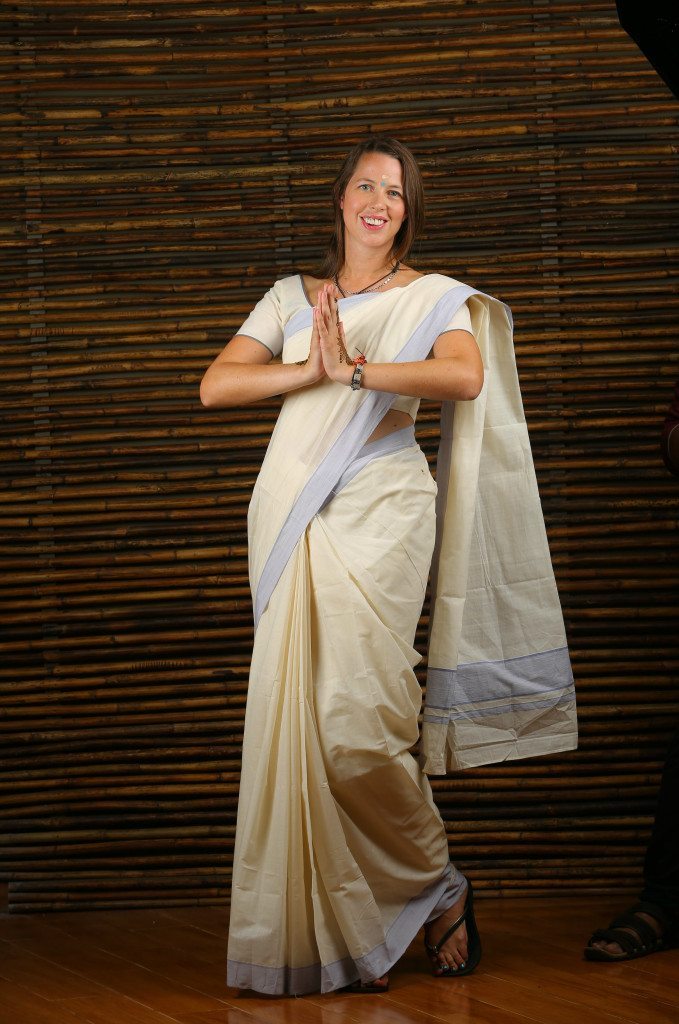 Anna dressed up in Kerala, India