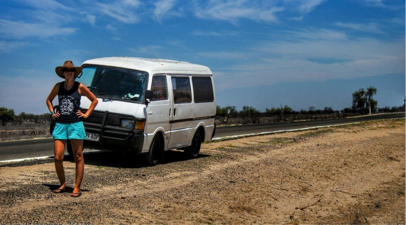 our campervan in the outback on our East Coast Australia Road Trip 