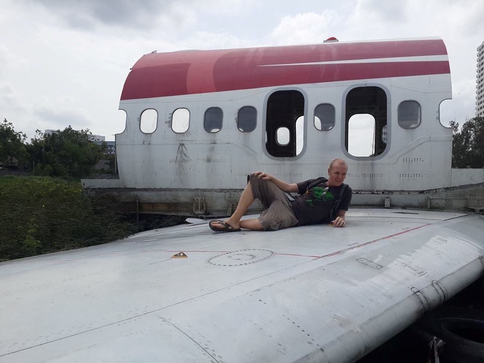 Ian exploring an airplane graveyard in Bangkok!
