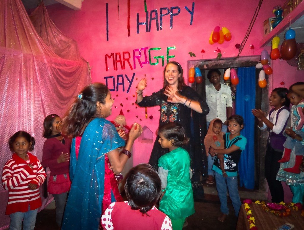 dancing at a wedding party in India