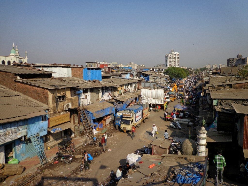 Overlooking Dharavi slum in Mumbai 