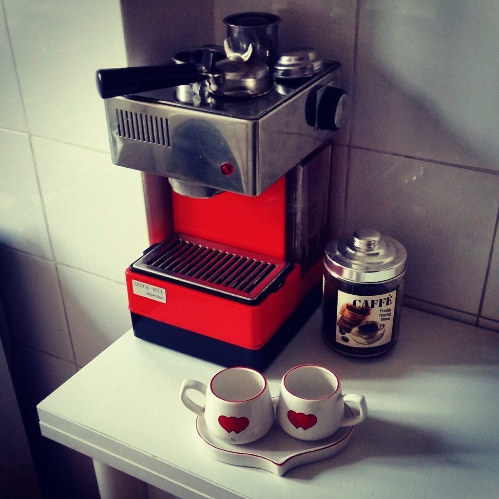 How cute is the espresso machine in our Rome apartment!