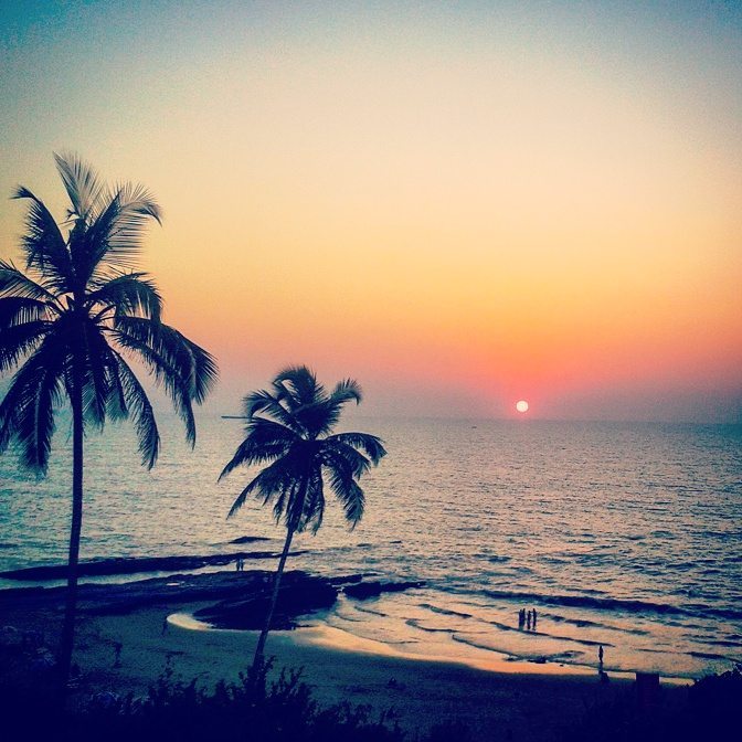 Sunset over Vagator Beach