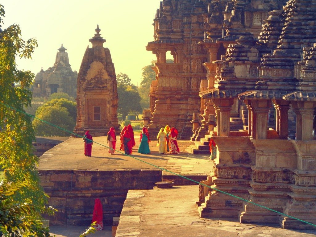 Sunset at the temples of Khajuraho