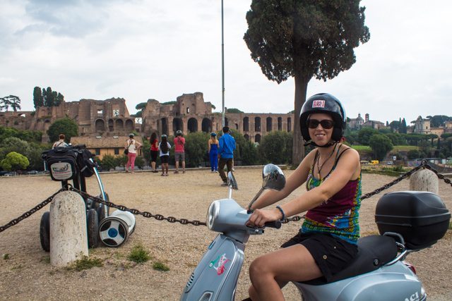 By the Circus Maximus on a Vespa!