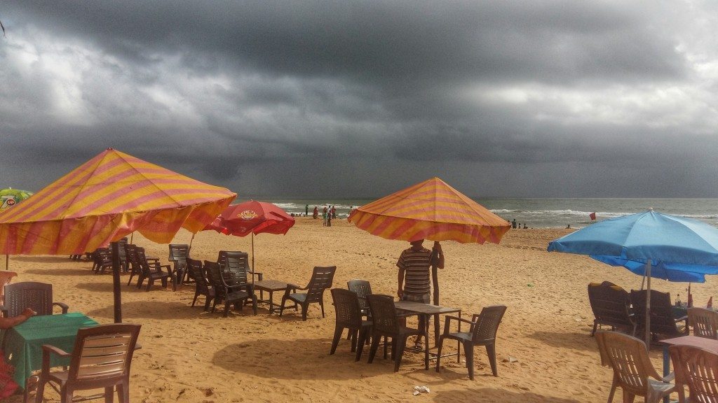 Monsoon clouds over Calangute Beach, Goa 