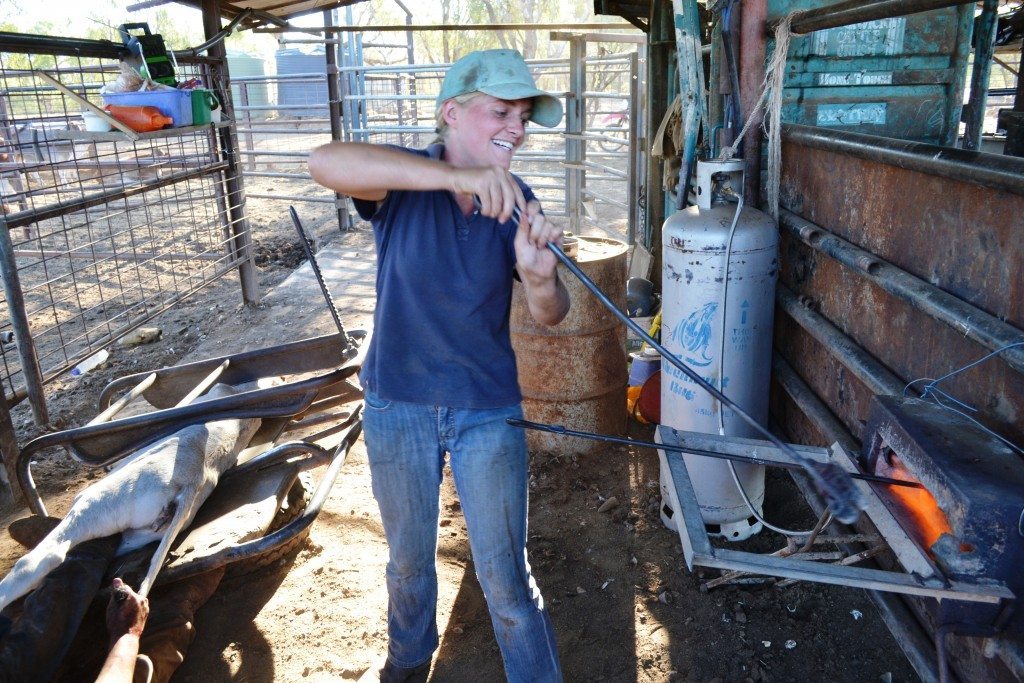 Mel working hard in the Outback