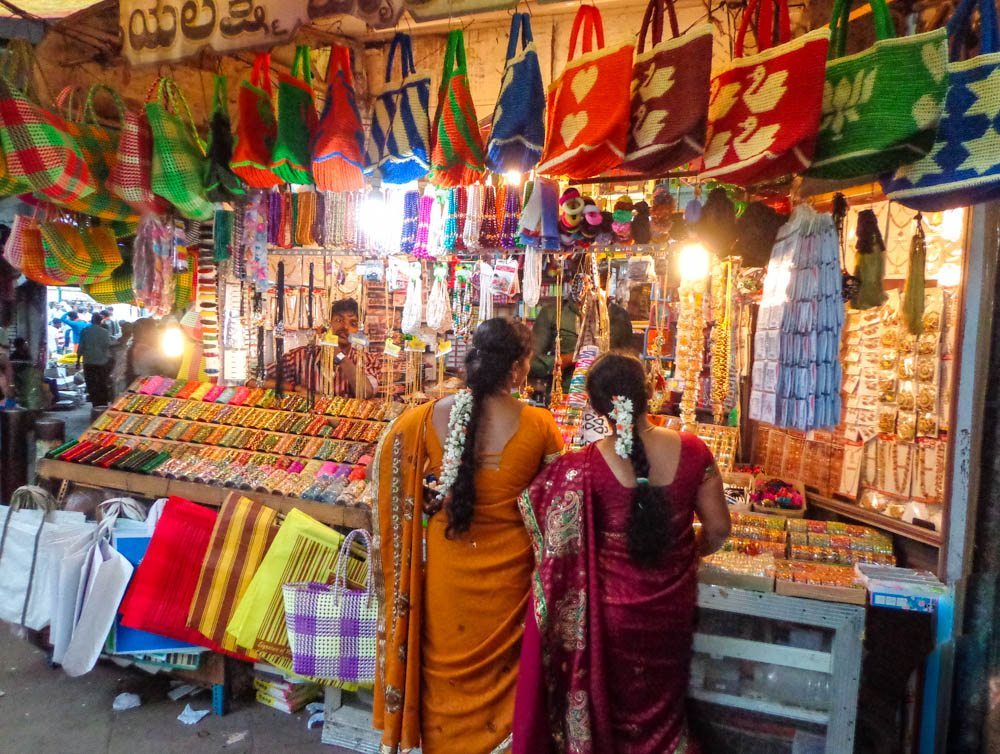Haggling for bangles in the market