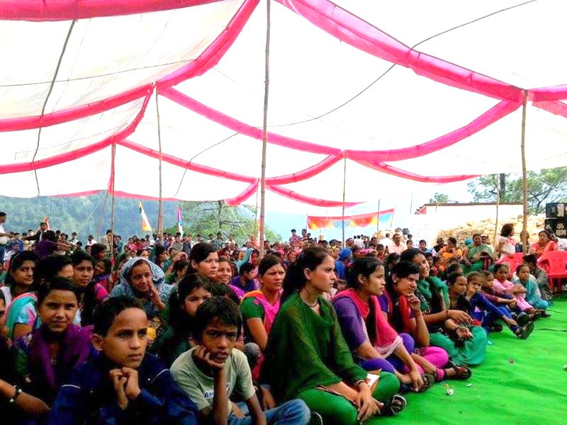 the crowd gather on the launch day
