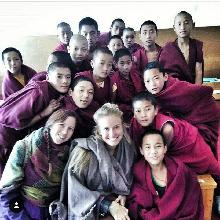 selfie with monks at Tawang monastery, Arunachal Pradesh, India