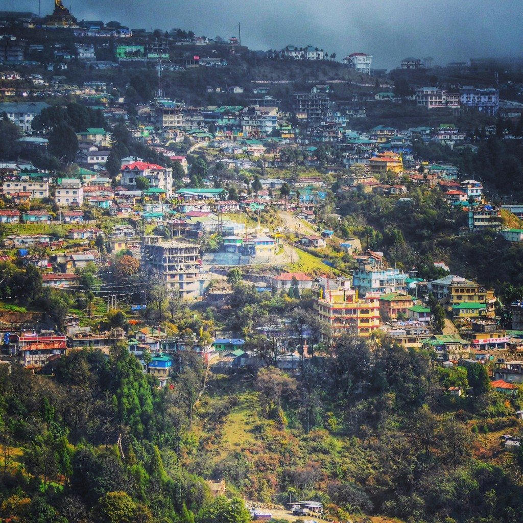 views over the town of Tawang in Arunachal Pradesh