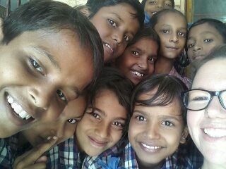 Sarah teaching english in India