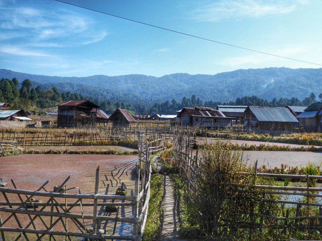 Hong Apatani village in Ziro Valley, Arunachal Pradesh, India 