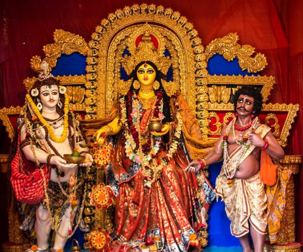 A shrine to the goddess Durga in Kolkata 