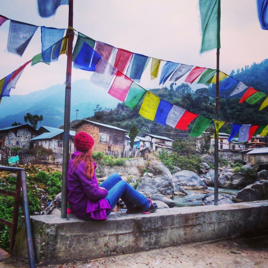 tibetan flags in Arunachal Pradesh, North East India