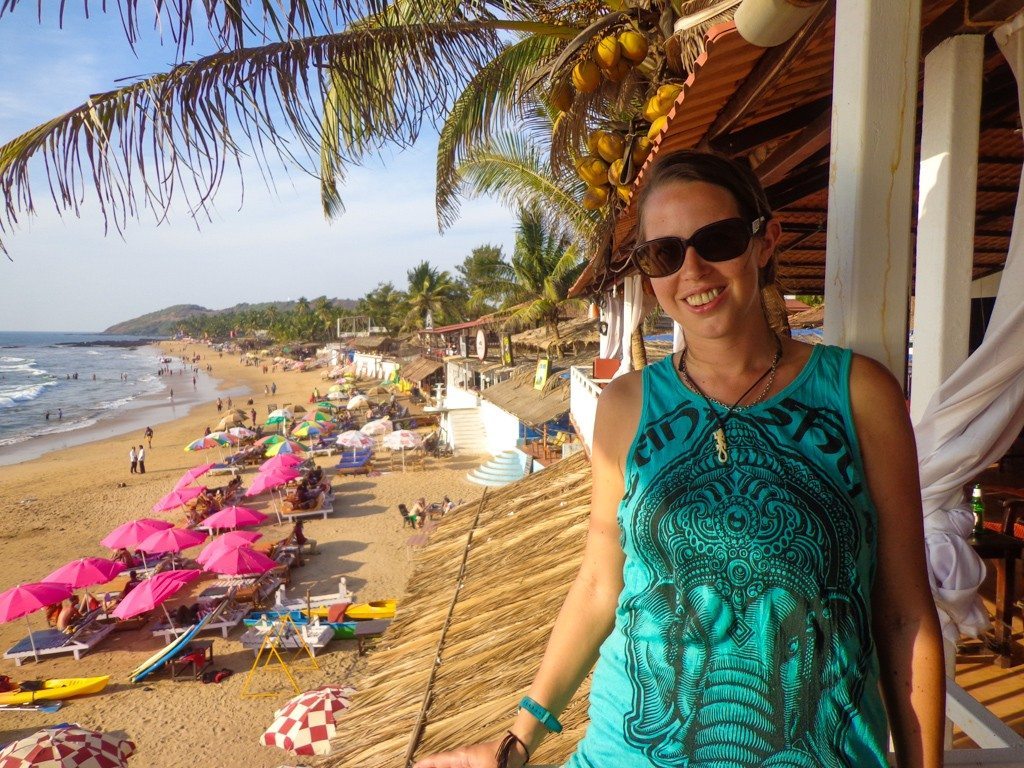 In one of my favourite beach shacks on Anjuna Beach, Goa