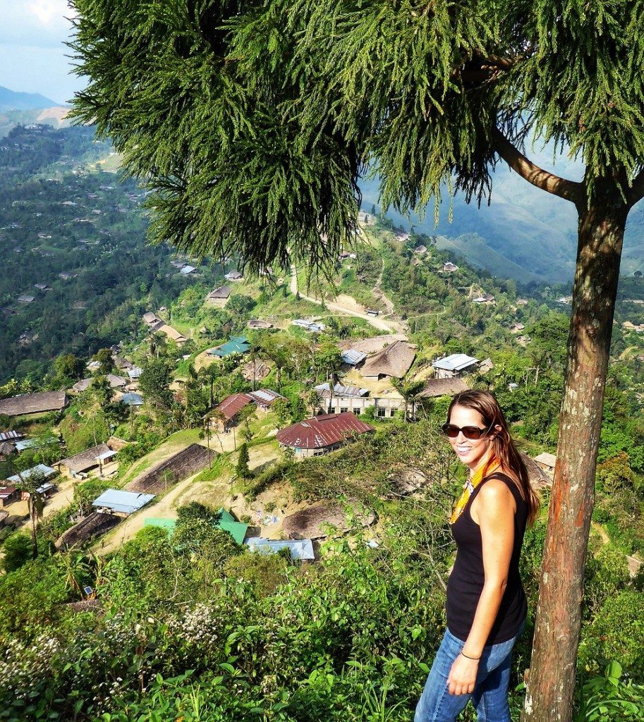 At the top of Longwa village overlooking Myanmar on one side and India on the other