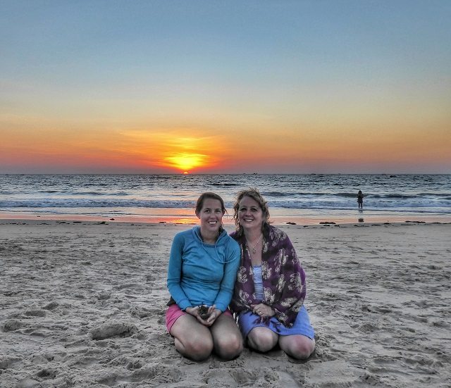 Mum and me enjoying those famous Goan sunsets
