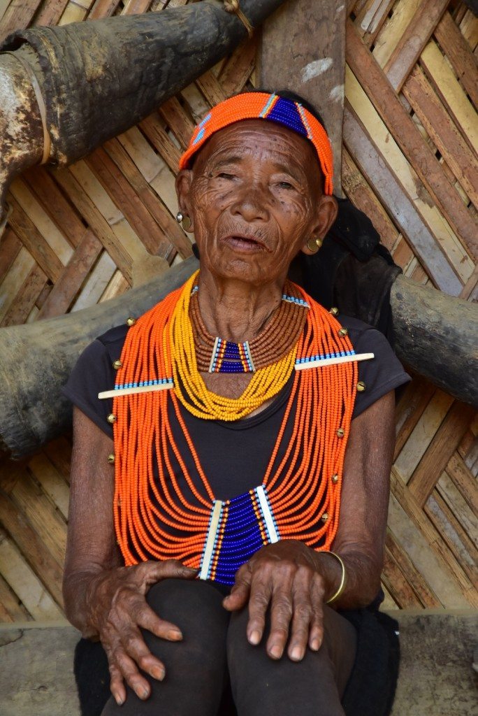 Konyak woman in traditional tribal jewellery