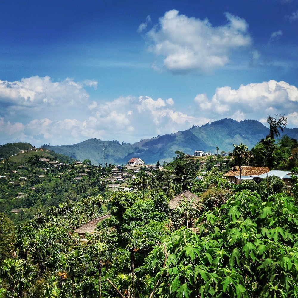 The village of Longwa, perched on the border of India and Myanmar