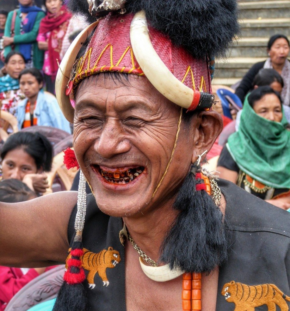 Headhunter man enjoying the Aoling Festival