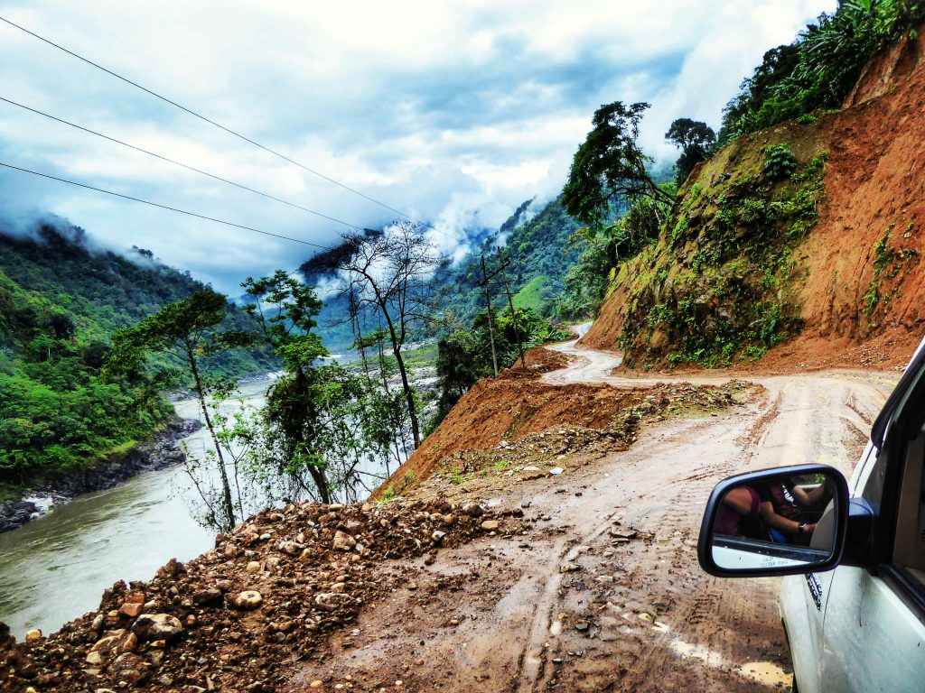 Off the beaten track! Driving through Arunachal Pradesh - you can see why it's essential to have a good car and driver!