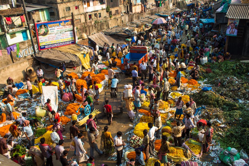 The flower market in Calcutta - colourful and exciting but overwhelming at first!