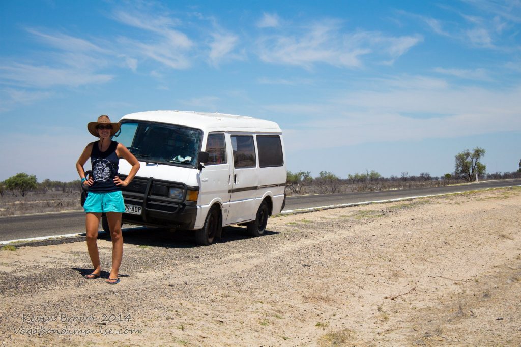 Driving across outback Australia in our campervan