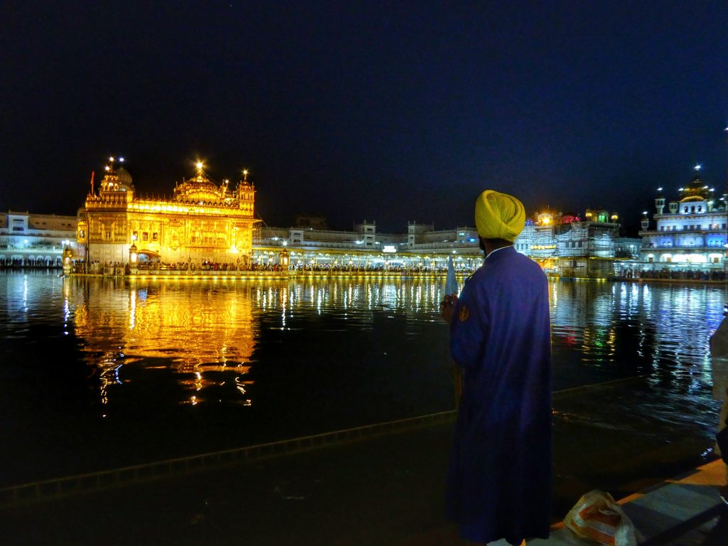 Golden temple at night