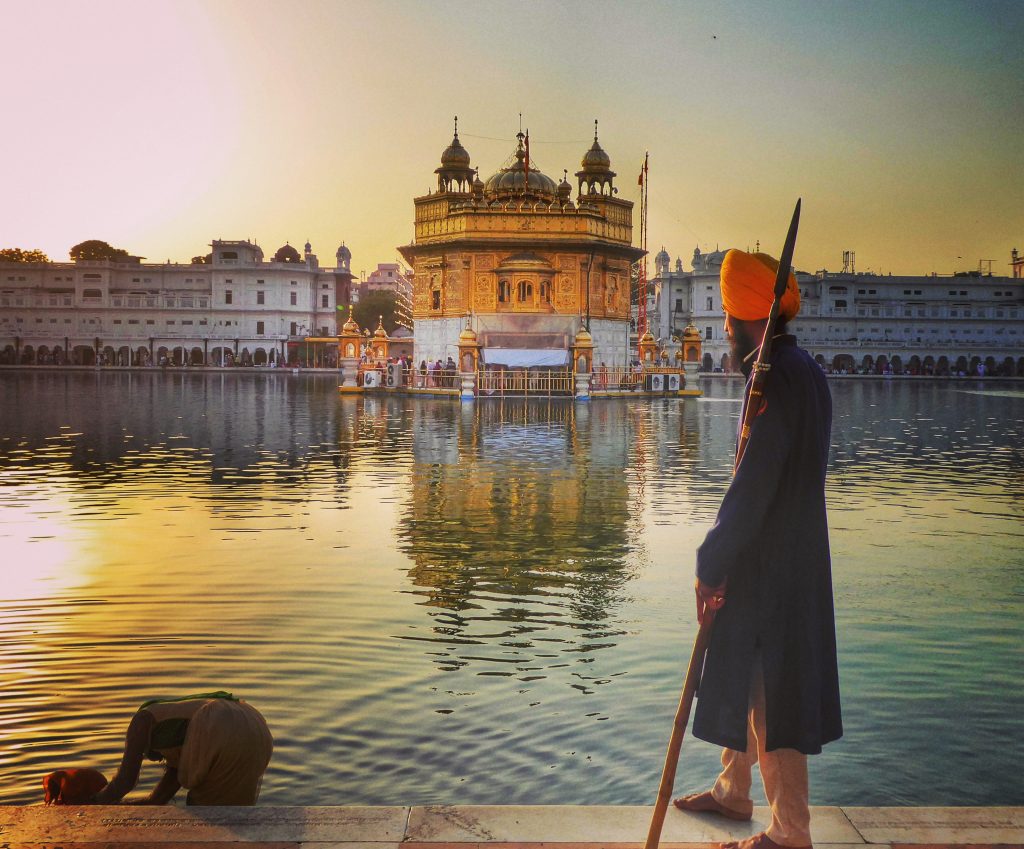 sunset at the golden temple